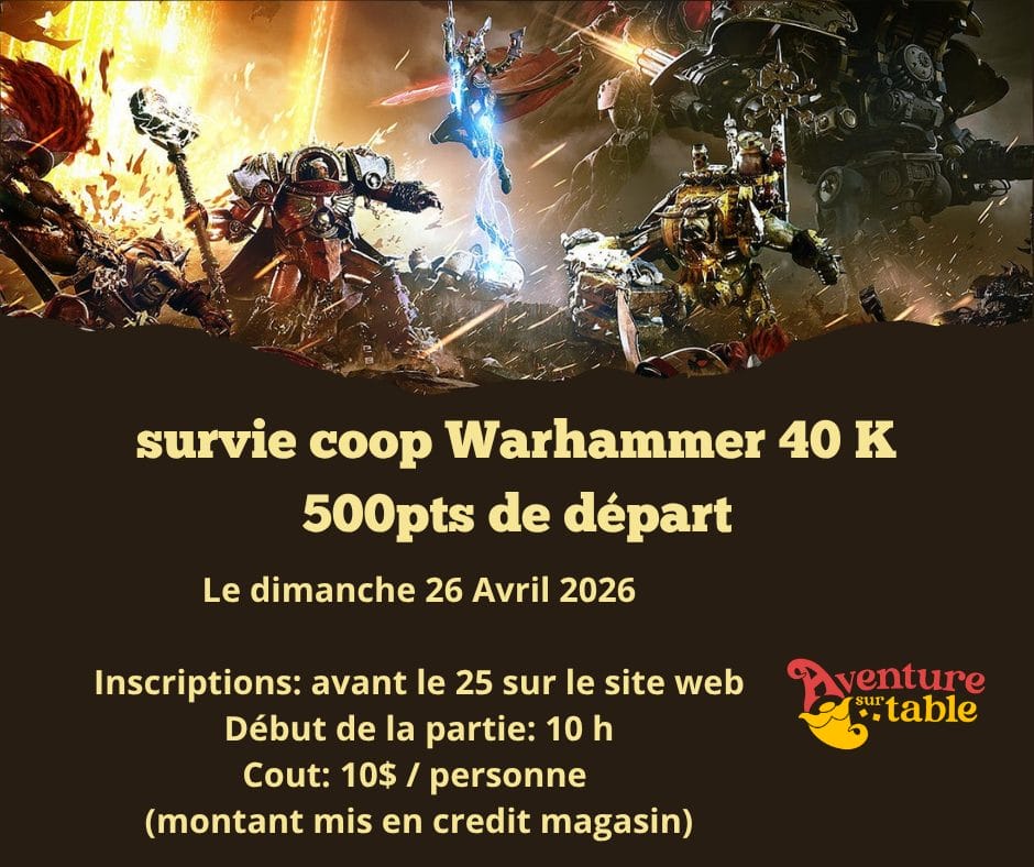 Survie coop 40k 1 Tournoi Warhammer 40 K 1