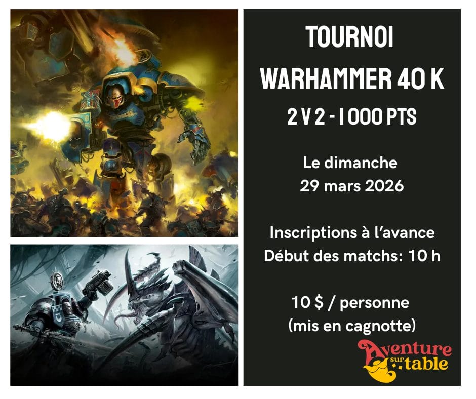 Tournoi 40k 2v2 1000pts 1 Tournoi Warhammer 40 K 2 V 2 1 000 points1